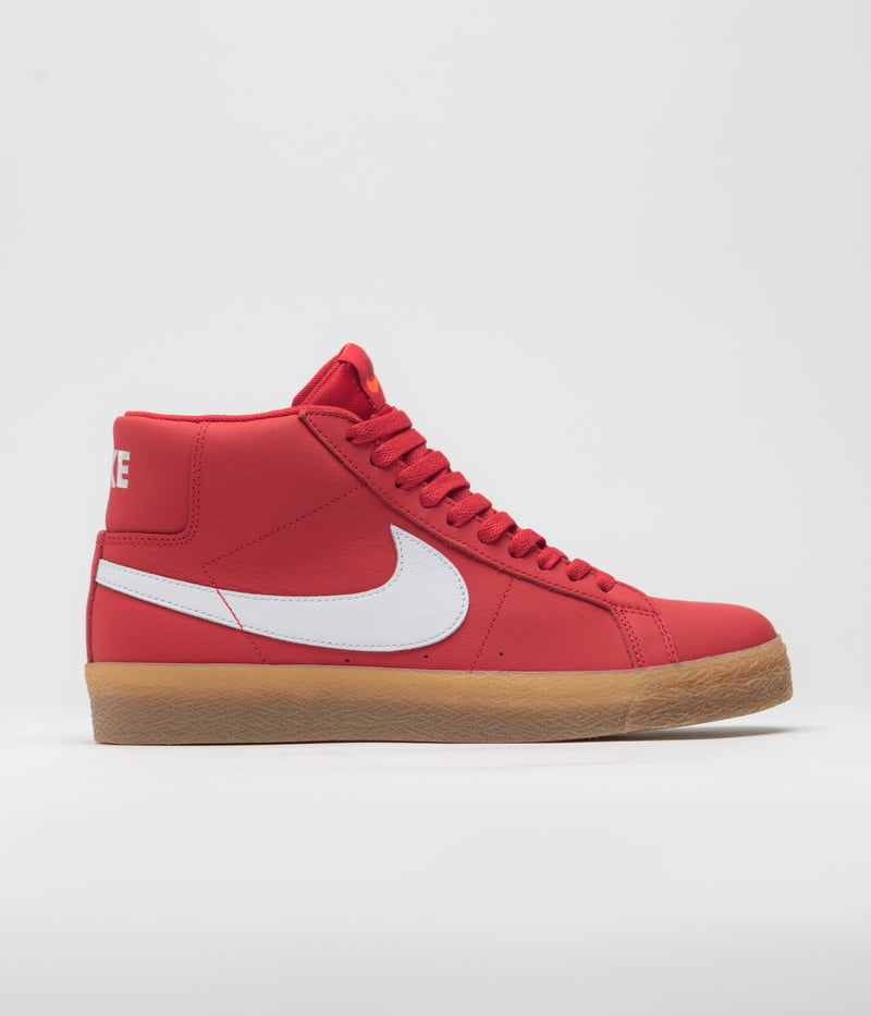 Nike SB Orange Label Blazer Mid Shoes in University Red and White and White