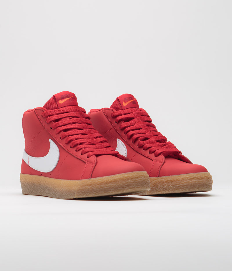 Nike SB Orange Label Blazer Mid Shoes in University Red and White and White