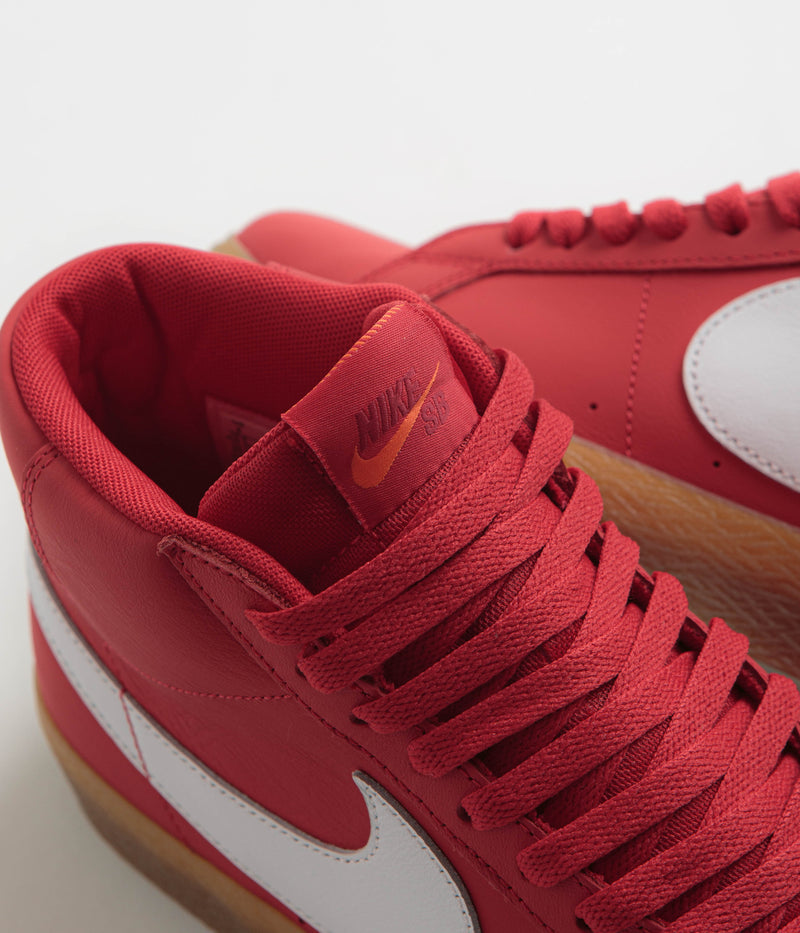 Nike SB Orange Label Blazer Mid Shoes in University Red and White and White