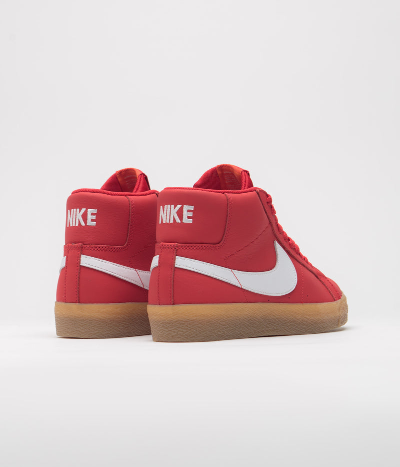 Nike SB Orange Label Blazer Mid Shoes in University Red and White and White