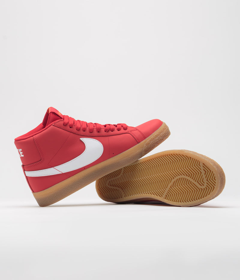 Nike SB Orange Label Blazer Mid Shoes in University Red and White and White