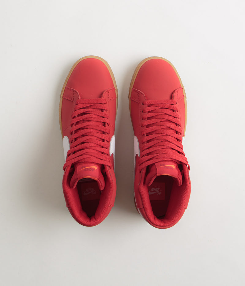 Nike SB Orange Label Blazer Mid Shoes in University Red and White and White