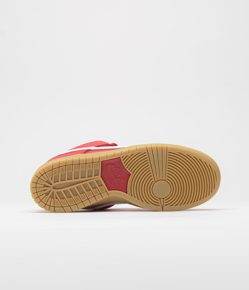 Nike SB Orange Label Dunk Low Pro Shoes in University Red and White and University Red