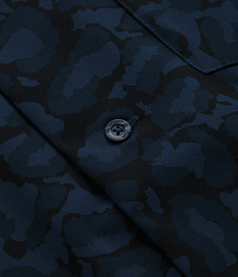 Nike SB Print Bowler Short Sleeve Shirt in Midnight Navy