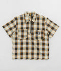 Sexhippies Half Zipper Short Sleeve Shirt in Off White and Black