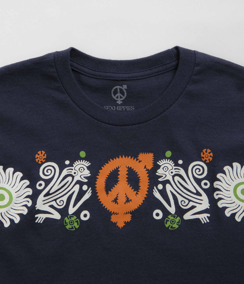 Sexhippies Primate Long Sleeve T-Shirt in Navy
