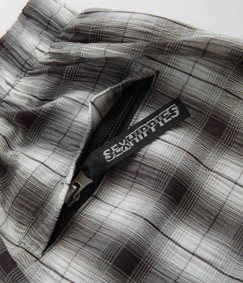 Sexhippies Seersucker Plaid Shorts in Black and White