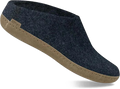 Quarter turn view Women's Glerups Footwear style name Slip-On Leather in color DENIM. Sku: B-10