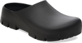 Quarter turn view Unisex Birkenstock Footwear style name Super Birki 2.0 Regular in color BLACK. Sku: 1025969