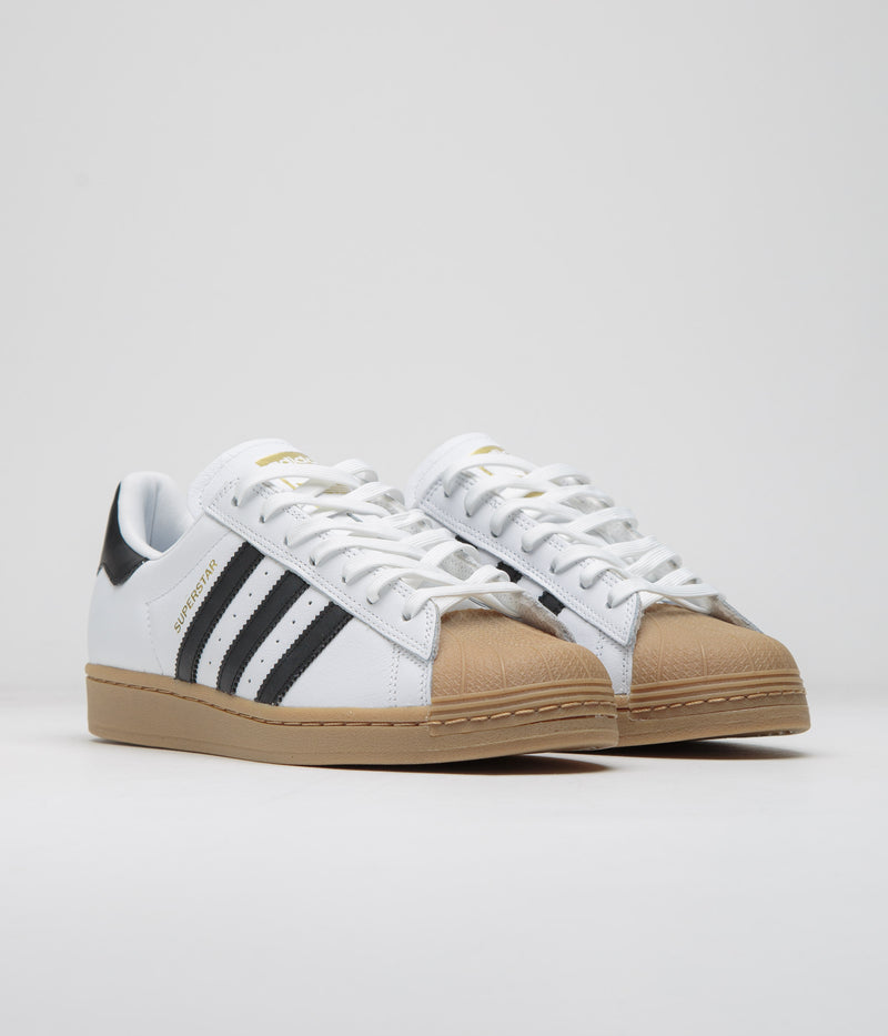 Adidas Superstar ADV Shoes in FTWR White and Core Black / Gum4