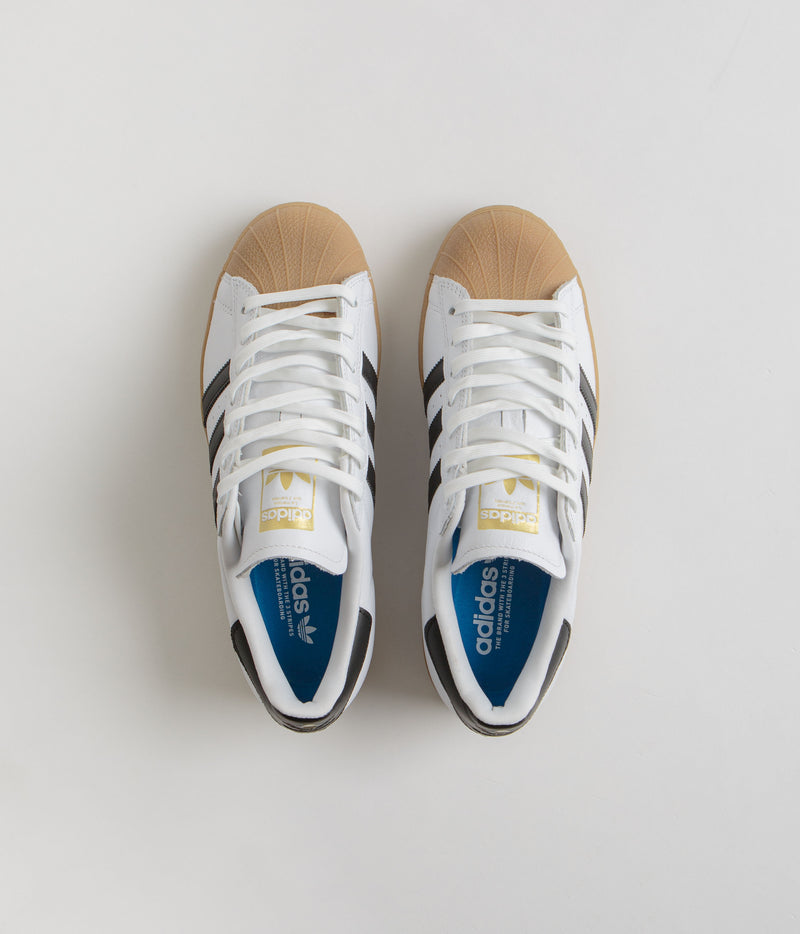 Adidas Superstar ADV Shoes in FTWR White and Core Black / Gum4