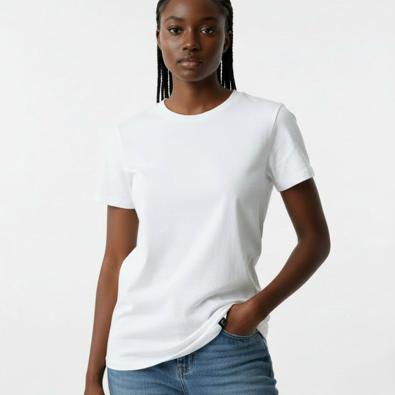 TCI Women's Plain White Tee Basic