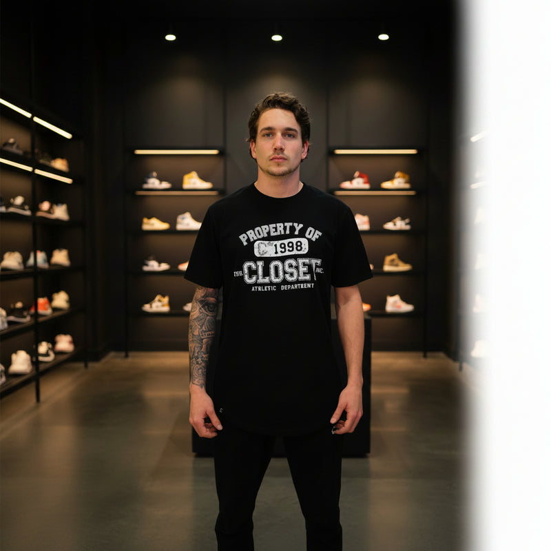 The Closet Inc Men Curved Hem T-Shirts “Black" Property Of"