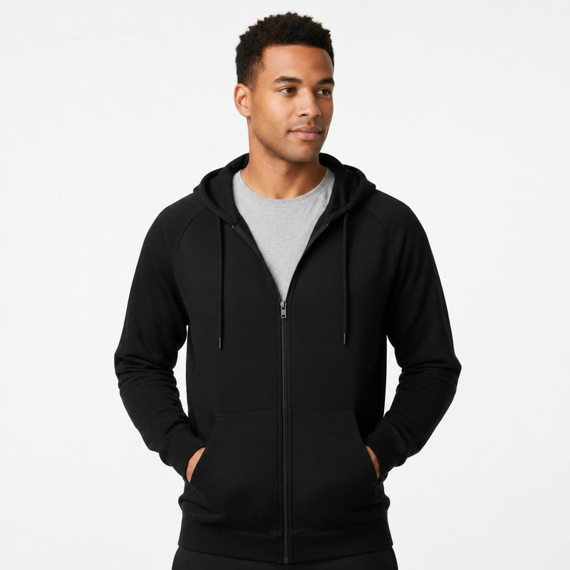 The Closet Inc Mens Fleece Zipper Black