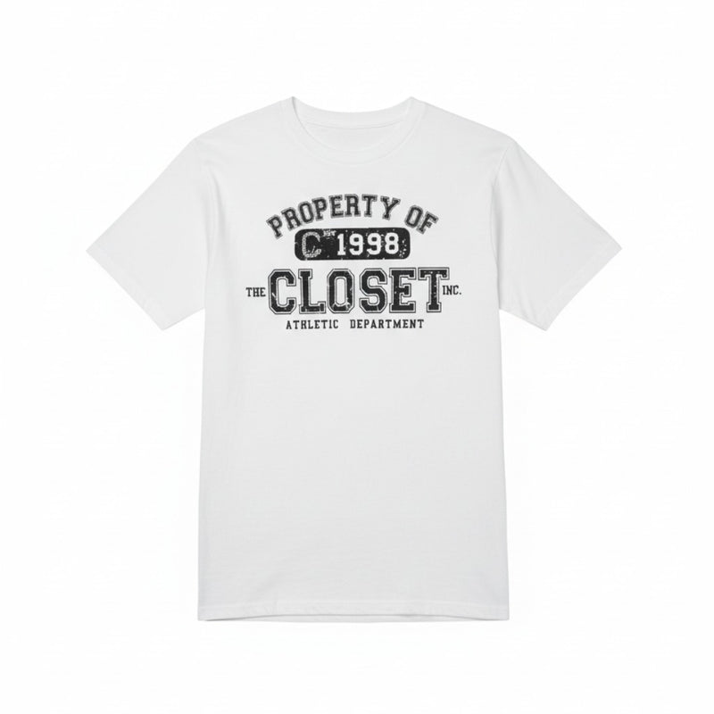 The Closet Inc Women T-Shirt White "Property Of"- Black