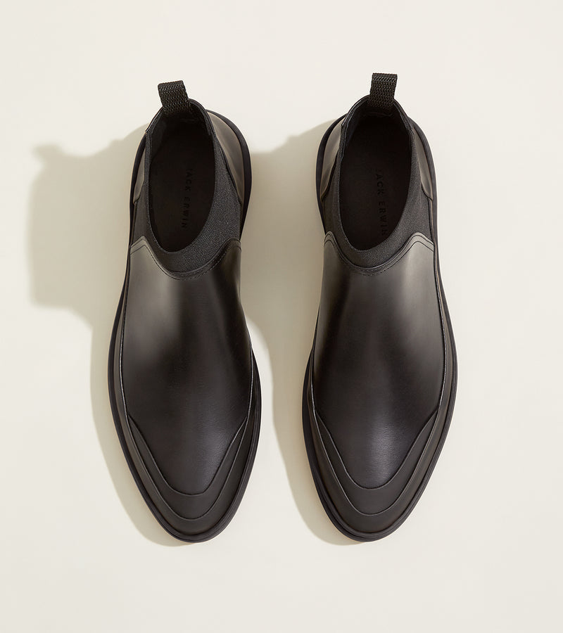 Black Polished Leather/Black Outsole