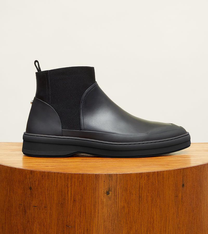 Black Polished Leather/Black Outsole