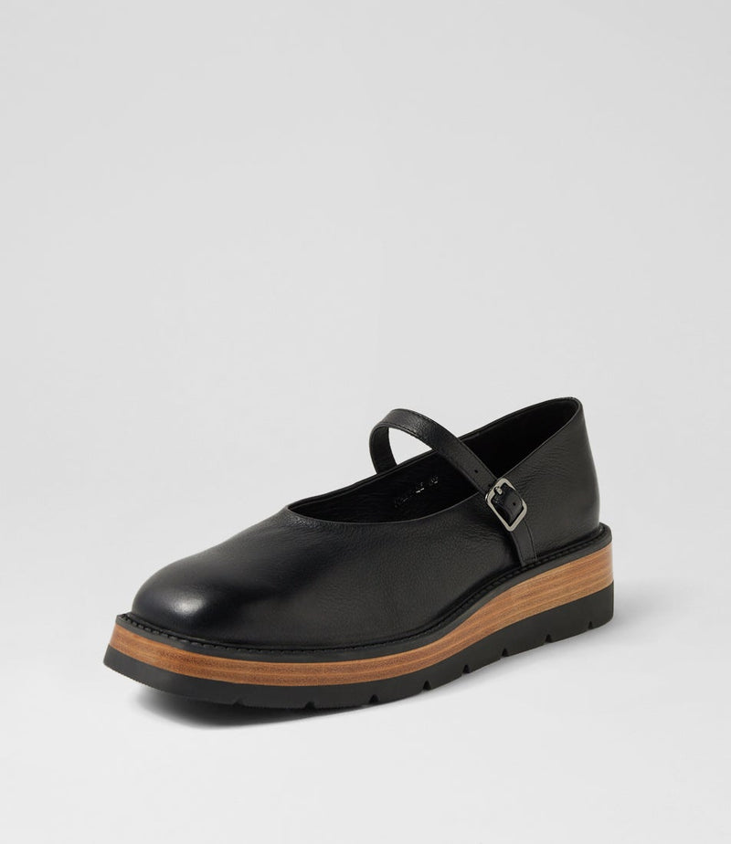 Women's Django & Juliette Tonk in Black-Natural & Black Leather-Sole. Sku: DJ21018CEWC5