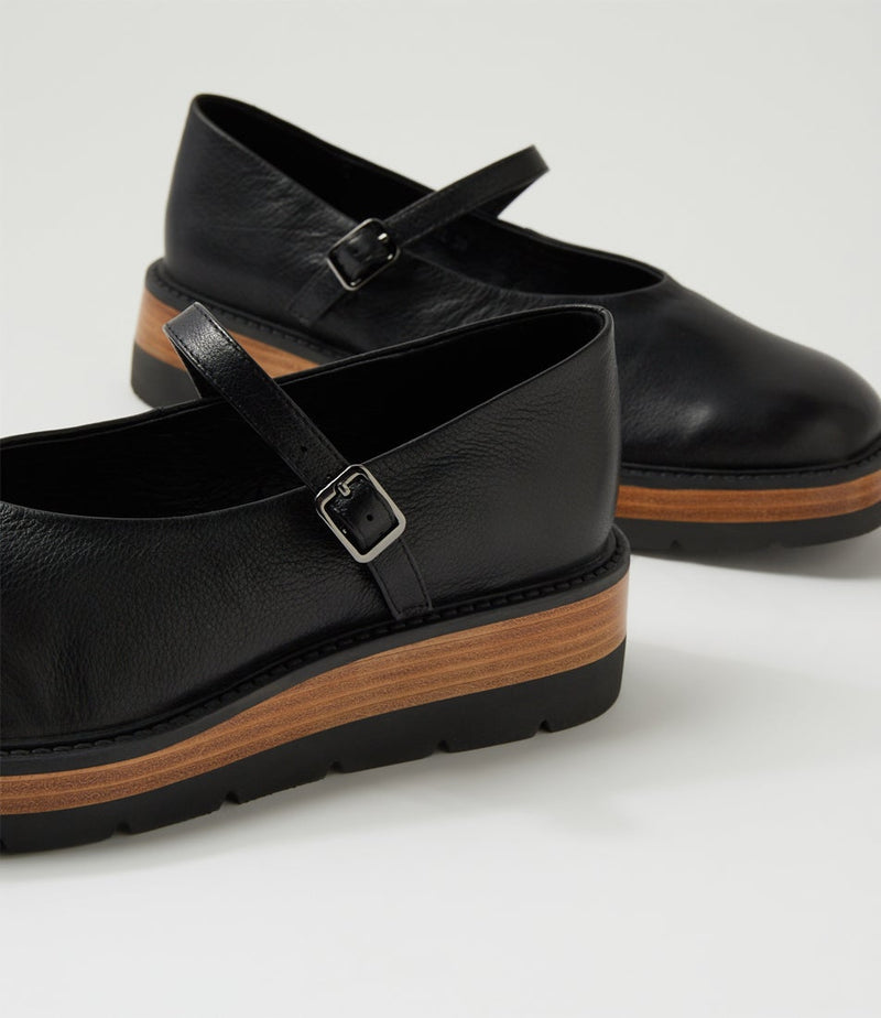 Women's Django & Juliette Tonk in Black-Natural & Black Leather-Sole. Sku: DJ21018CEWC5