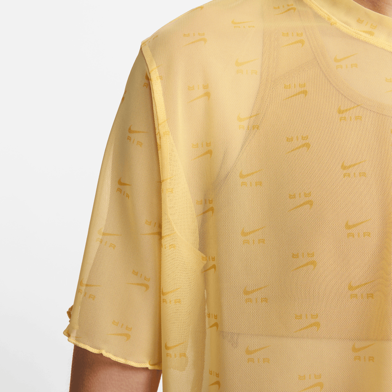 Women's Nike Air Printed Mesh Short-Sleeve Crop Top