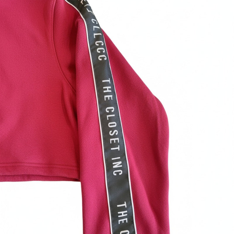 Women's The Closet Inc. Pull Over Tape Crop Top Cherry Red