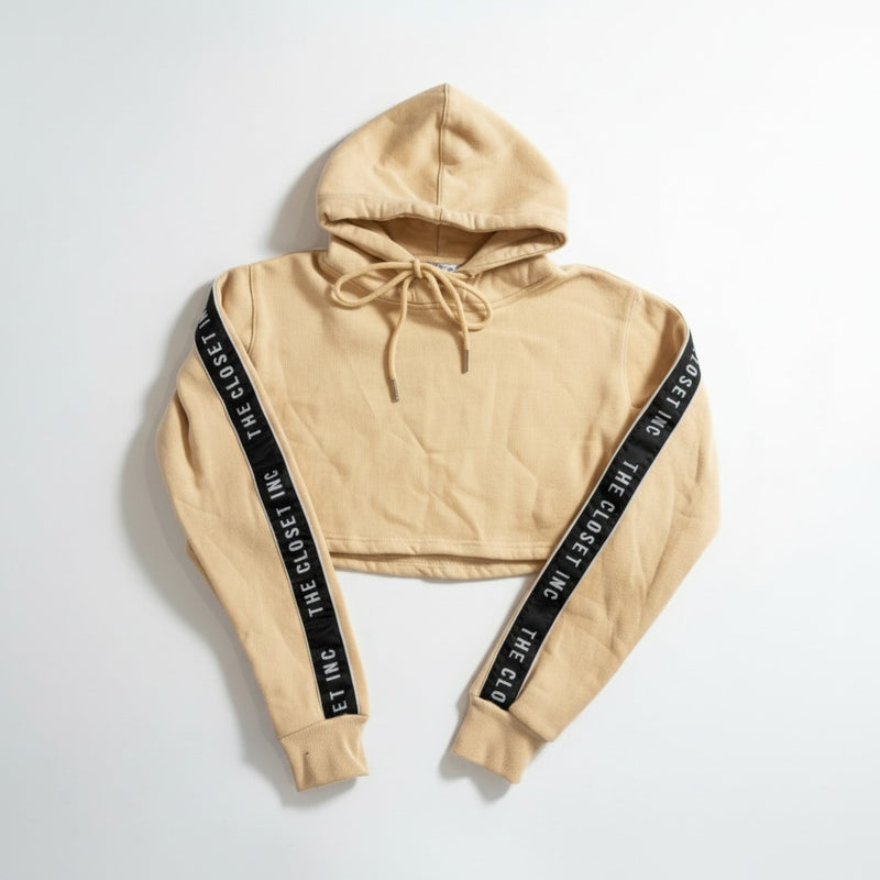 Women's The Closet Inc. Pull Over Tape Crop Top - Stone
