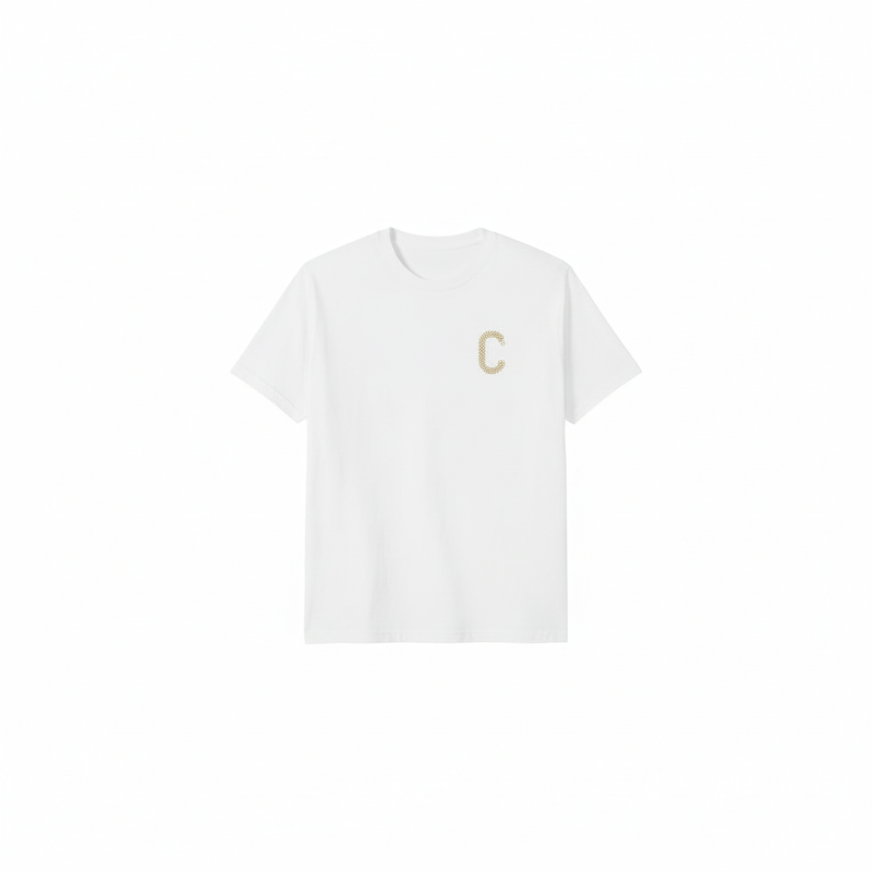 Women's The Closet Inc. White Tee Curved (GLD)