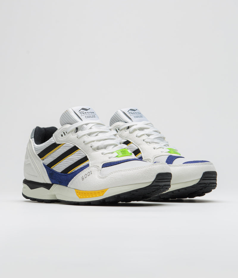 Adidas x Civilist ZX 6001 B Shoes in Crystal White and Core Black / Bold Gold