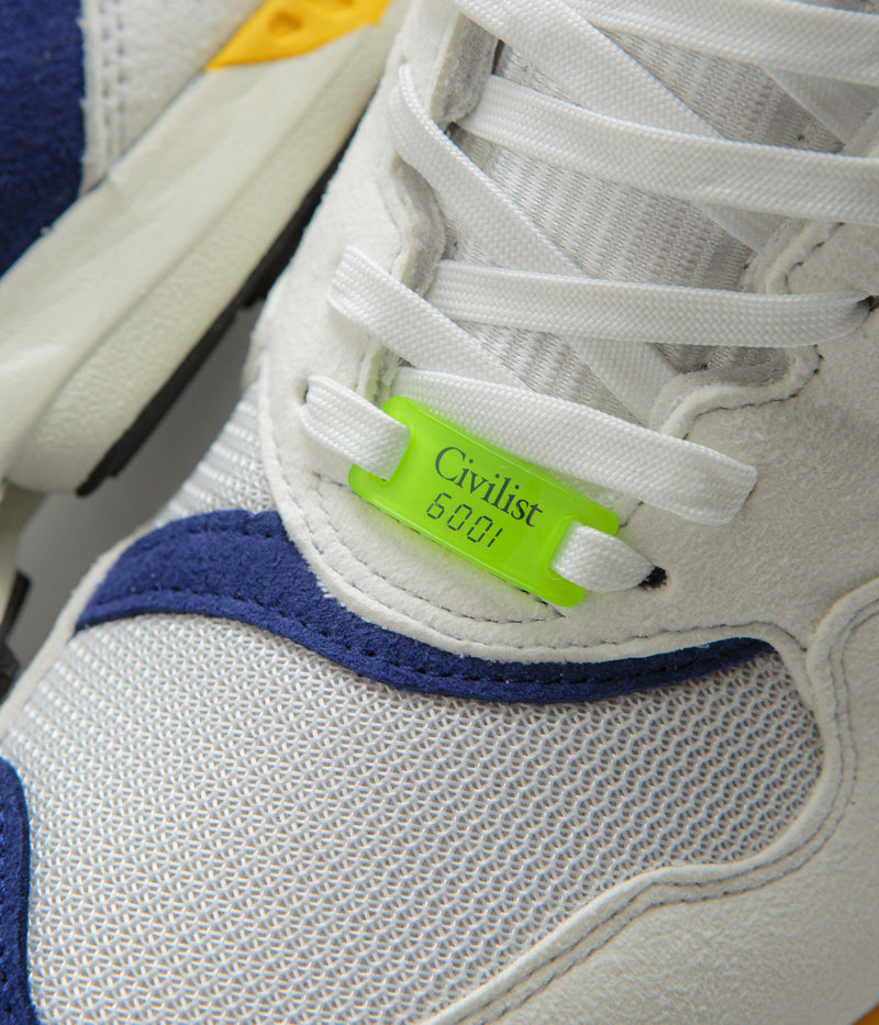 Adidas x Civilist ZX 6001 B Shoes in Crystal White and Core Black / Bold Gold