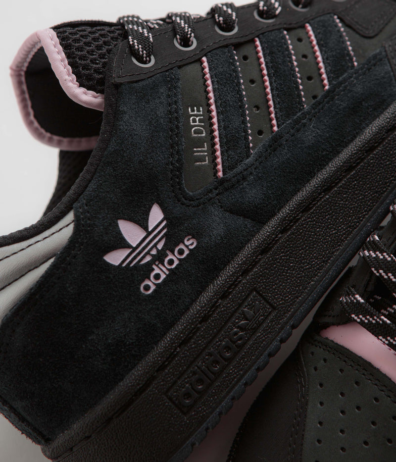 Adidas x Lil Dre Centennial 85 Low ADV Shoes in Core Black and Clear Pink / Core Black